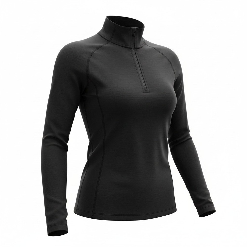 Under Armour Womens Black Heather Quarter Zip Long Sleeve Pullover Thumbholes